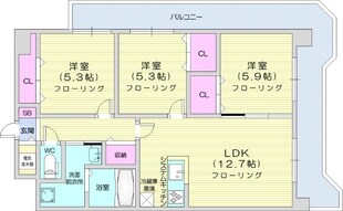 さっぽろ駅 徒歩7分 14階の物件間取画像